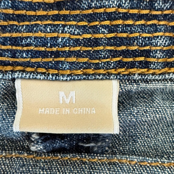 Michael Kors Womens Military Denim Jacket Blue Medium Wash Button Up Coat Size M - Picture 7 of 16